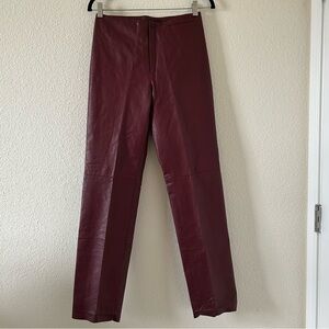 Maroon Leather Pants Women Measures Sz 23